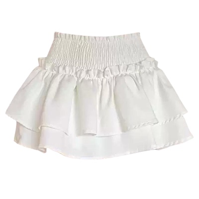 【09舰店】黑色蛋糕裙女装夏季芭蕾风短裙高腰半身裙白色蓬蓬裙子