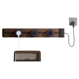 复古木纹带线款轨道插座厨房餐边柜酒柜防实木导轨排插排移位改造