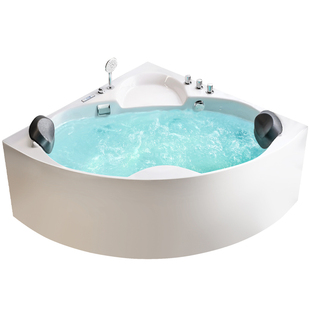 果敢三角扇形浴缸家用小户型浴盆双人情侣智能按摩家用浴池120