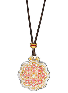 吴越老银铺足银999.9故蕖吊坠女