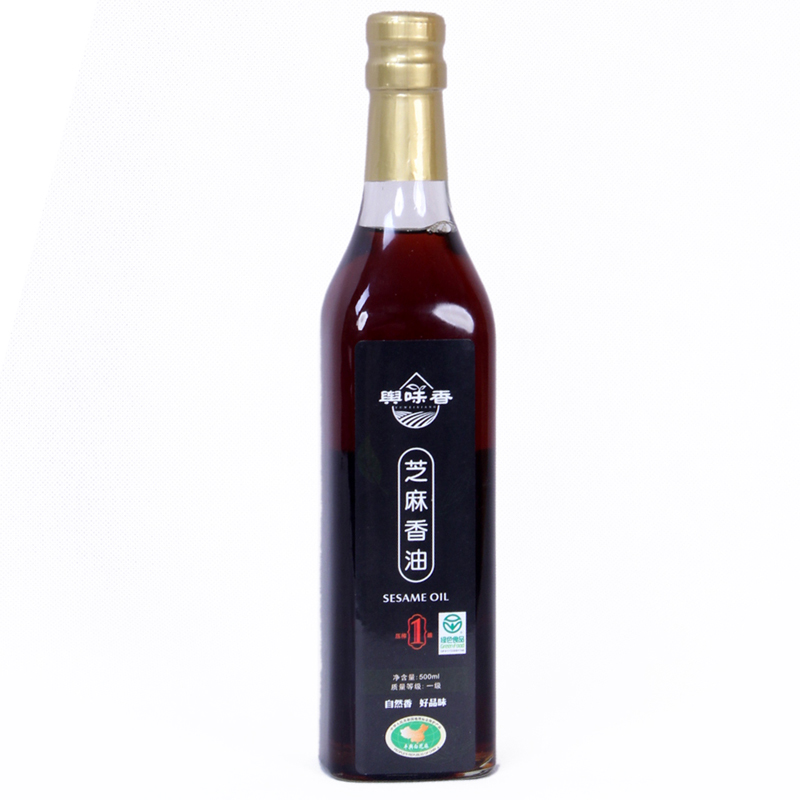 輿味香純正芝麻香油小磨香油家用商用拌面涼菜火鍋香油500ml瓶裝