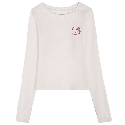 今屿花花长袖印花T恤女