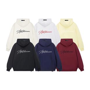 ics丨iconslab撞色手写字体情侣秋连帽卫衣美式街头潮牌宽松上衣