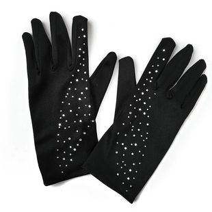 L家花样滑冰专用手套长款防滑男女烫钻滑冰手套成人防水保护手掌