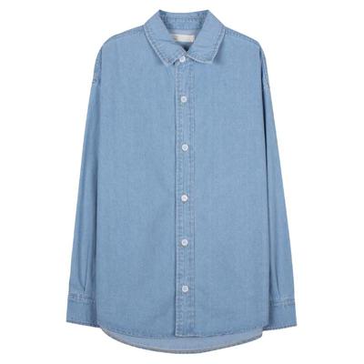 chictang韩风蓝色牛仔衬衫外套