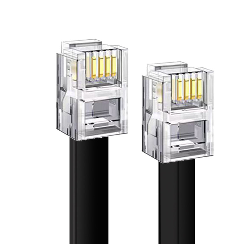 RJ9四芯4P4C通讯线纯铜数据线RJ11成品线4P水晶头工控设备连接线