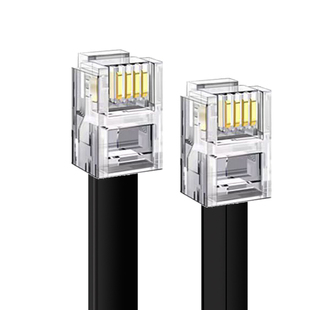 RJ9四芯4P4C通讯线纯铜数据线RJ11成品线4P水晶头工控设备连接线