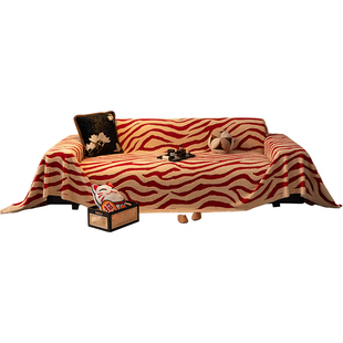 【暖暖过新年】红色喜庆毛绒沙发巾盖布2025冬季新款沙发套罩毯子