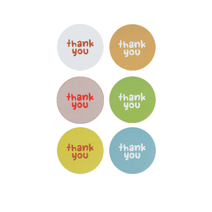多巴胺甜品台装饰thankyou慕斯杯推推乐贴纸彩色圆形布丁杯封口贴