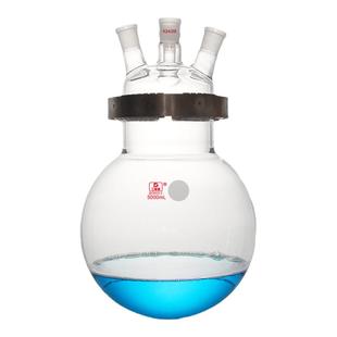 三爱思 开口反应器T76 筒形平圆底球型分体式釜250-20000ml 单三四五口盖子法兰卡箍 高硼硅玻璃 实验室器材