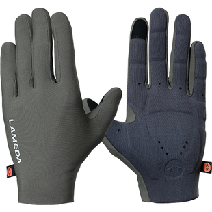 兰帕达双箭头骑行手套长指春秋冬抓绒保暖男女户外公路自行车绒辉