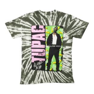 正版Tupac 2PAC图派克vintage说唱嘻哈扎染乐队短袖T恤a 官方现行