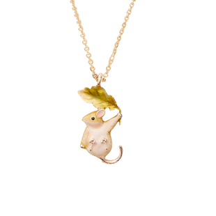 Fable睡鼠珐琅彩小众项链高级感女彩色法式配饰礼物送女友