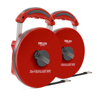 德力西电气软尺皮卷尺米尺 高精度30/50米纤维尺子钢皮卷尺子