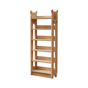 书架儿童绘本架实木二合一收纳架不占空间一体靠墙小型落地置物架