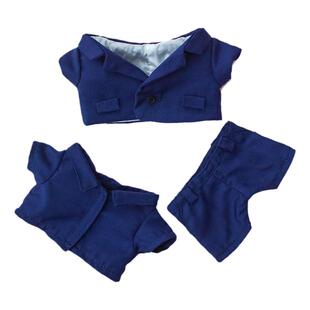 现货20CM娃衣明星同款棉花娃娃蓝色西装套装藏青色西装外套无属性