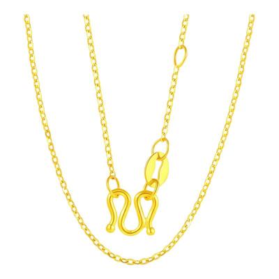 千年珠宝黄金项链素链女999足金O字项链金链锁骨纯金项链新款正品