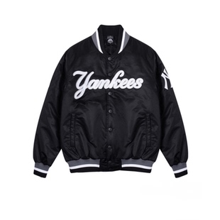 中国台湾MLB外套洋基队冬MLB棒球服男女夹棉修身钮扣棉服夹克球衣