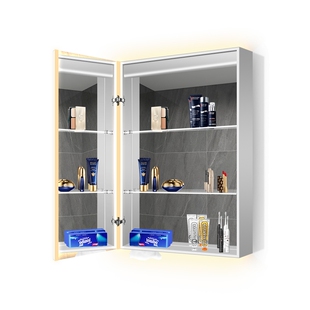 智能浴室镜柜小尺寸定制洗手间铝合金镜面柜卫生间镜子置物柜一体