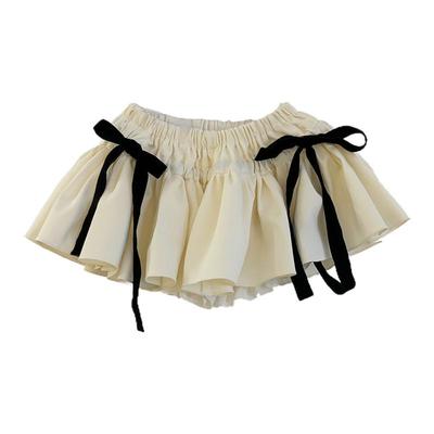 Assignments 2025秋季新款设计感蝴蝶结短裙女时尚复古短款半身裙