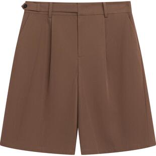 播高腰直筒短裤女夏商场同款休闲通勤宽松可露丽阔腿裤BDR2KD1006