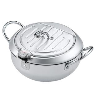 日本进口yoshikawa天妇罗油炸锅家用带温度计小油炸锅味乐亭铁锅