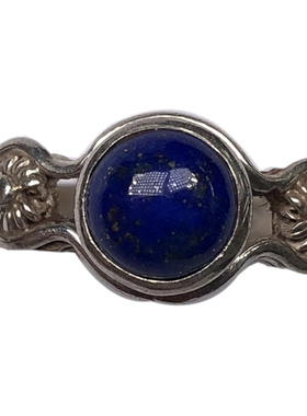 ninisn925银天然斯里兰卡蓝宝石戒指 墨蓝色浓郁气质高级彩宝礼物