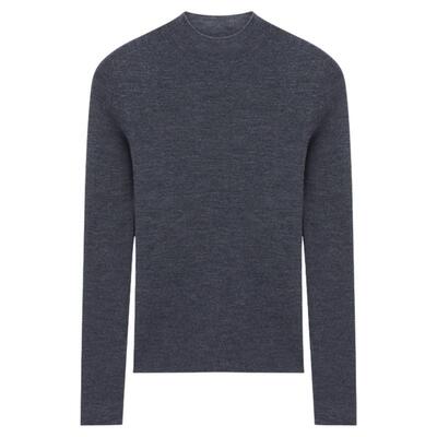 Basic House/百家好半高领纯色百搭基础羊毛打底衫女极简通勤上衣