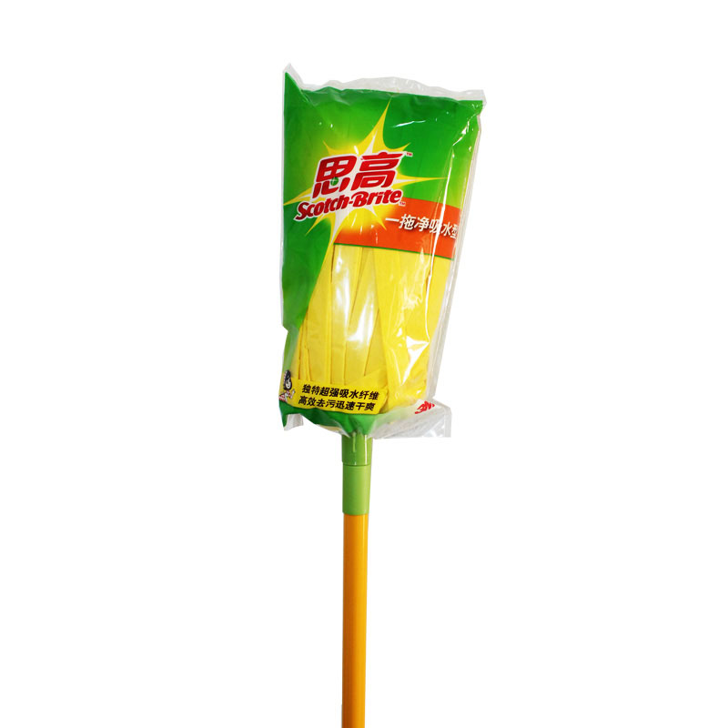 思高一拖净吸水型拖把无纺布拧水客厅家用无纺布拖布头铁拖杆