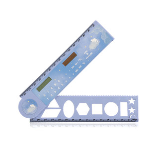 小清新尺子旋转直尺计算器迷你学生办公太阳能简约两用可爱计算机