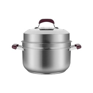 炊大皇304不锈钢蒸锅煮锅一体小型汤锅炖单层家用电磁炉燃气通用