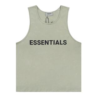 FOG短袖FEAR OF GOD复线ESSENTIALS胸前字母无袖背心打底衫男T恤