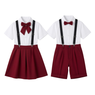 六一儿童合唱演出背带裤男女童大合唱团中小学生诗歌朗诵表演服装