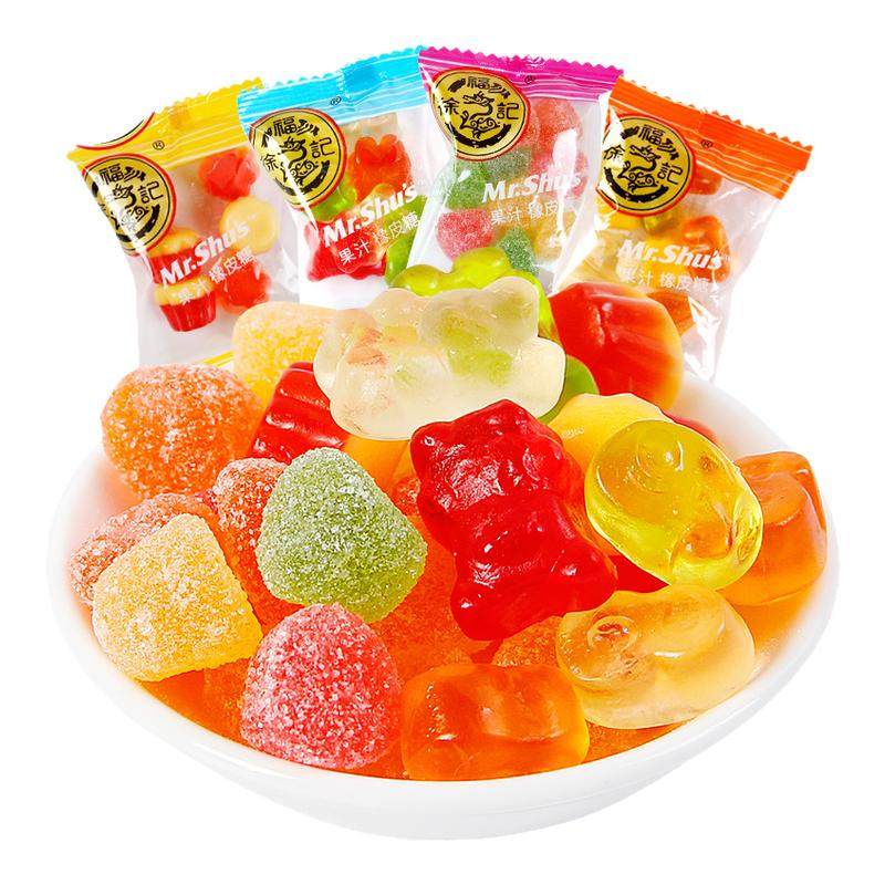 徐福记橡皮糖500g果汁软糖结婚庆喜糖果儿童零食散装批发官方正品