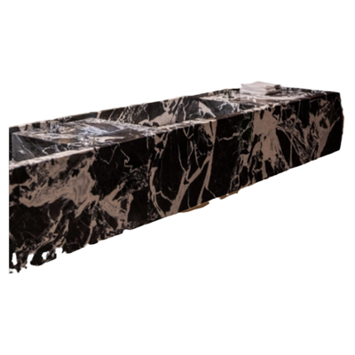 意式极简洗漱台宝格丽黑洗手盆柜组合卫浴柜奢石一体盆浴室柜定制