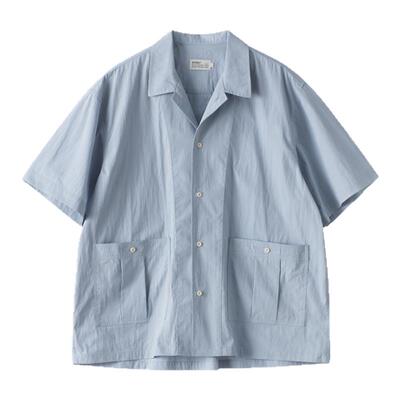 BUTTBILL日系复古工装短袖衬衫