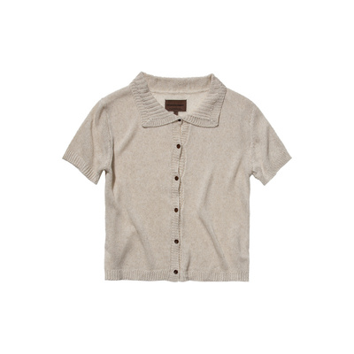 CycleDocument翻领短袖针织开衫