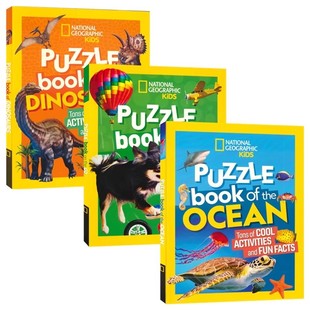 Puzzle Book Tons of cool activities and fun facts 恐龙海洋儿童出行益智游戏 字谜数独单词搜索迷宫找不同 英文原版进口图书
