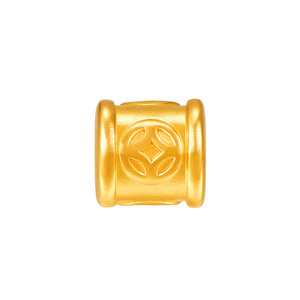 明牌珠宝黄金吉运转运珠 硬金国潮串珠足金DIY手串圣诞礼AFP1187