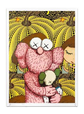 DeathNYC亲签限量版画《草间弥生xKAWS》正品保真挂画送装裱