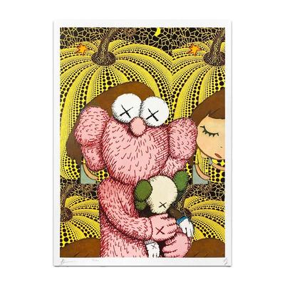 DeathNYC亲签限量版画《草间弥生xKAWS》正品保真挂画送装裱