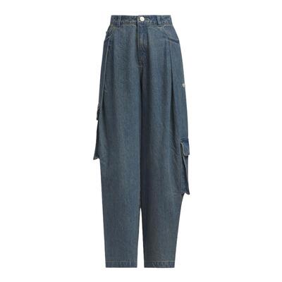 adidas阿迪达斯三叶草女子DENIM CARGO运动休闲牛仔长裤KC5813