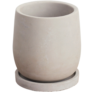 日式水泥大花盆室内中古粗陶陶瓷陶土侘寂风禅意复古桌面盆栽套盆