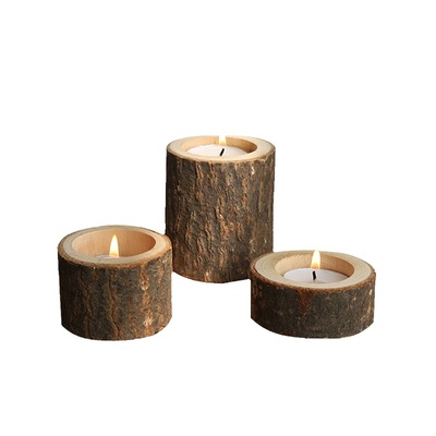 烛台原生态树桩复古怀旧香薰蜡烛