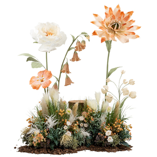 仿真芦苇草花艺造景摆件巨型纸花秋感服装店橱窗美陈假花软装摆设