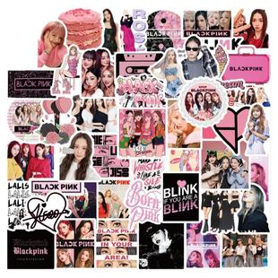 50张blackpink韩国女团防水贴画冰箱水杯手账行李箱保温杯头盔笔记本手机平板电脑渔具鱼箱电动车贴纸可爱