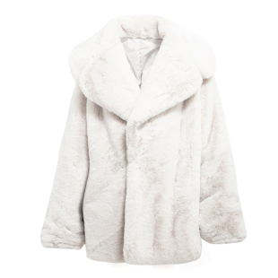 慵懒风仿皮草外套中长款软糯毛毛大衣海军领毛茸茸软乎乎加厚女装