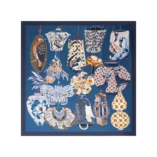 COLINWANG-华灯初上|19姆米桑蚕丝斜纹绸手工卷边双面印花丝巾