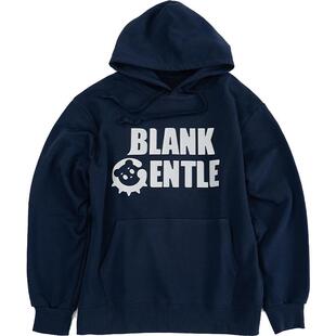 BlankGentle原创反光印花连帽宽松棉质卫衣男生380g白色灰蓝经典