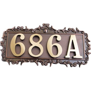 黄铜门牌定制防盗门家用门牌北欧铜数字酒店字母门牌号码指示牌